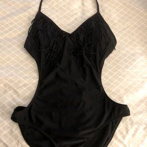 Black Fringe Swimsuit